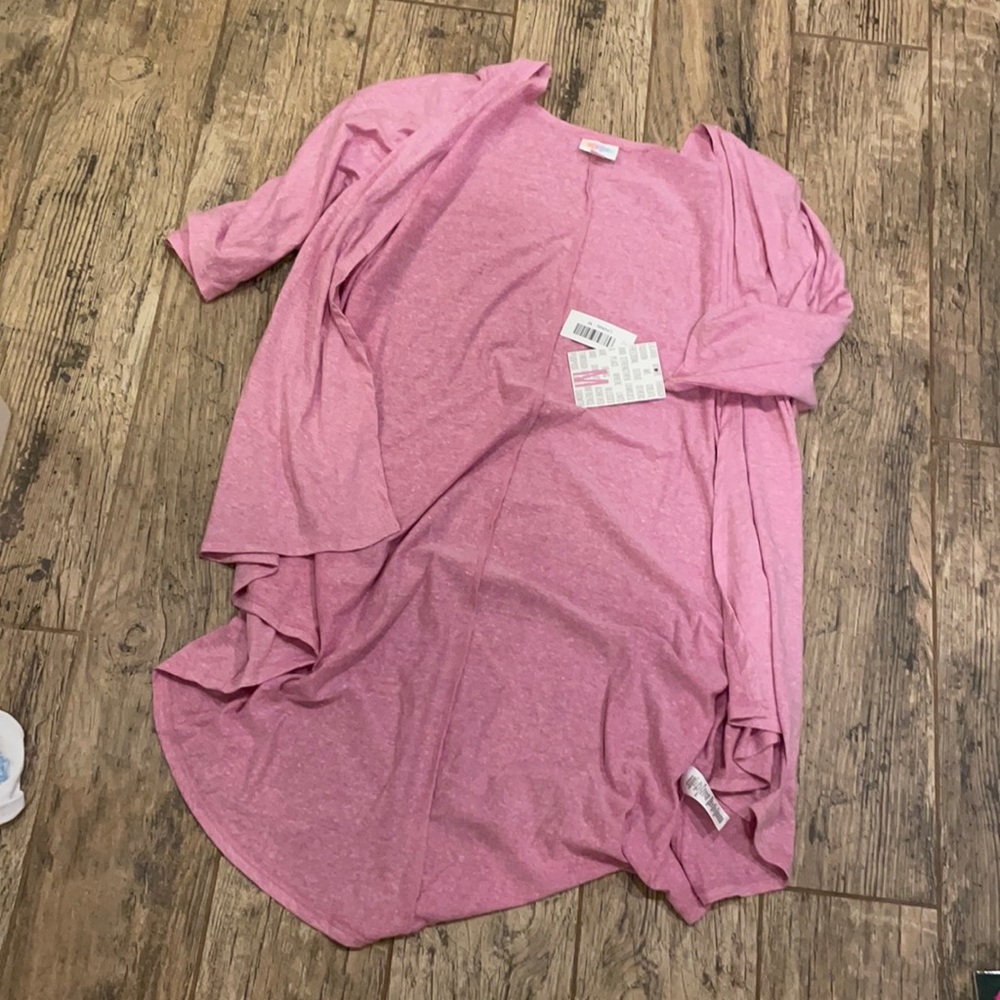 NWT medium/M pink heather LuLaRoe Lindsey cardigan